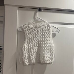 Hippie Rose White Cable Knit Crop Top